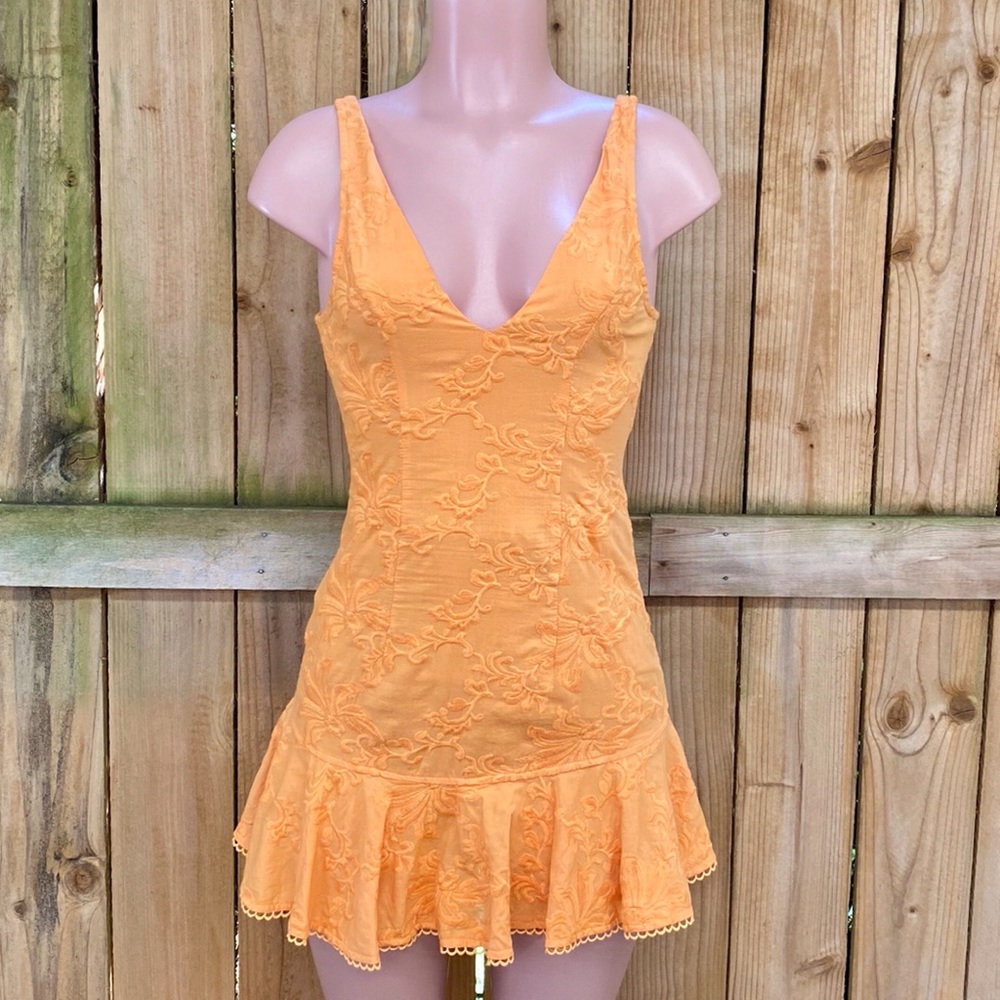 Saints + Secrets Mango Ruffle Sundress NWT